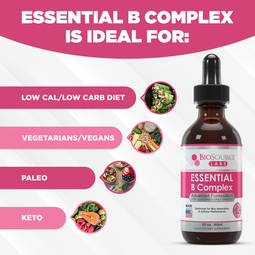 Biosource Labs Complexo B Essencial - Gotas Líquidas Subling - Imagem 16
