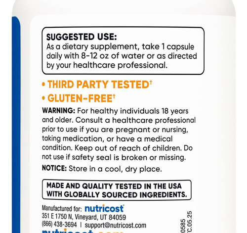 Extrato De Sálvia Nutricost Nutricost 120 Cápsulas Veganas - Imagem 2