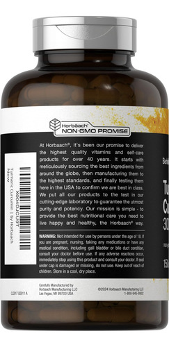 Curcumina Horbäach Curcumin 3000mg | 150 Cápsulas | Suplemen - Imagem 3