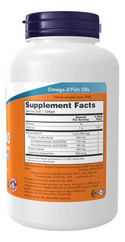 Now Foods Supplements, Neptune Krill, Dupla Força 1000 Mg, Ô - Imagem 2