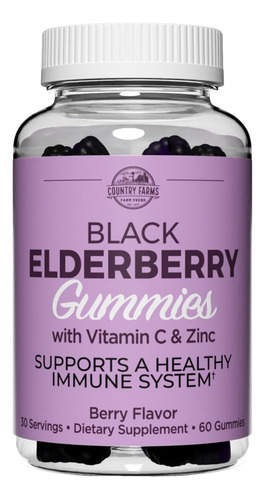 Gomas De Sabugueiro Country Farms Com Vitamina C E Zinco