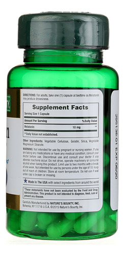 Nature"s Bounty Melatonina 10mg 60 Cápsulas (2 Pacotes) - Imagem 2