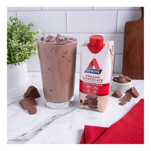 Shake De Chocolate Atkins Cheamy: 23 G De Proteína, Baixo - Imagem 4
