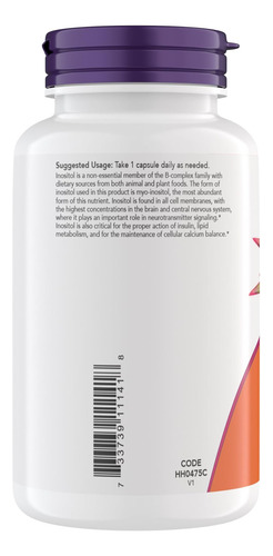 Now Foods Inositol 500 Mg, Forma Superior De Myo Inositol, P - Imagem 9