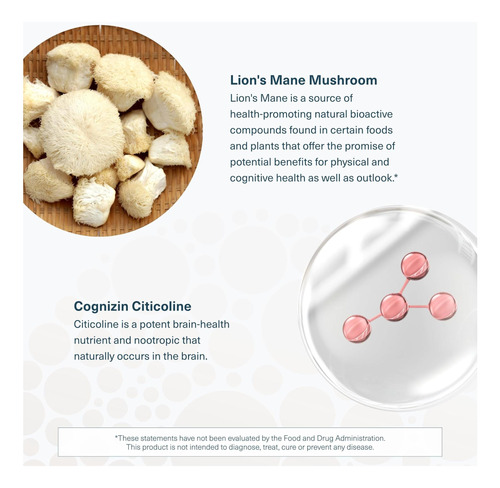 Youtheory Lions Mane Plus Suplemento De Cogumelos Com Foco E - Imagem 5
