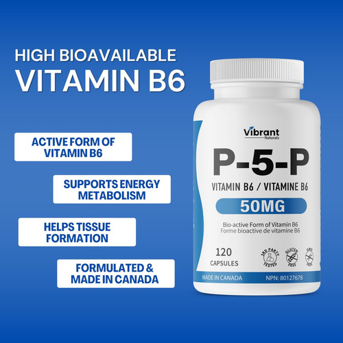 Suplemento Vibrant Naturals P5p B6 50mg - 120 Cápsulas - Imagem 12