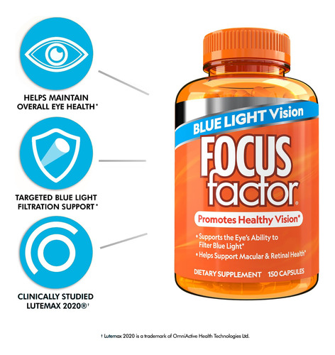 Vitaminas Para Os Olhos Focus Factor Blue Light Formula 150 - Imagem 2