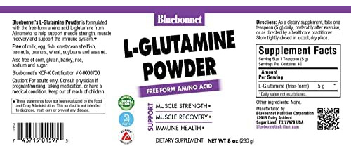 Pó De L-glutamina Bluebonnet Nutrition, 8 Onças - Imagem 4