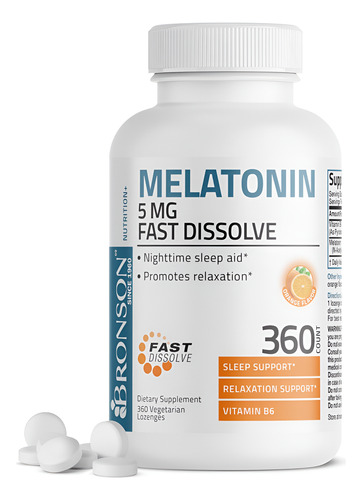 Comprimidos De Melatonina Bronson Bronson 5mg Sabor Laranja