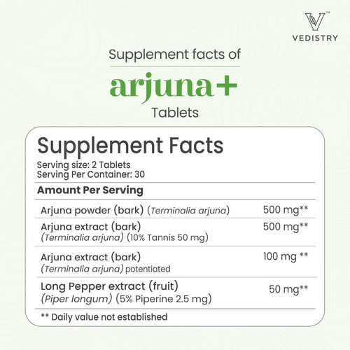 Suplemento Vedistry Arjuna+ Com Pimenta Para O Coração - Imagem 5