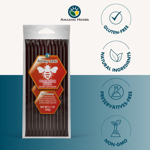 Amazing Herbs Mel Natural Com Ervas E Óleo De Semente - Imagem 2