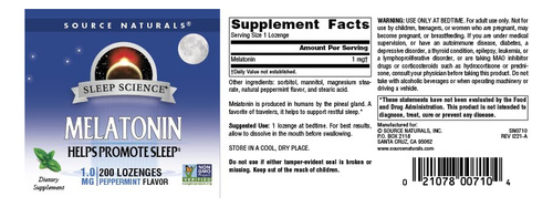 Suplemento Source Naturals Melatonina 1 Mg 200 Pastilhas - Imagem 4