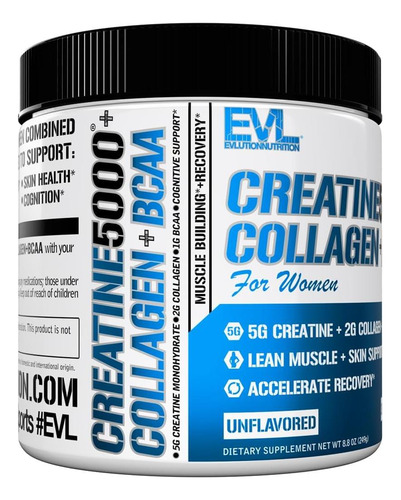 Evluição Nutrição Creatina 5000 + Colágeno + Bcaa Para Apóia - Imagem 4