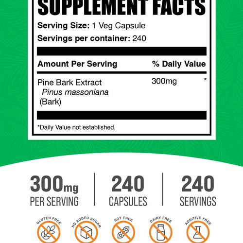 Cápsulas De Extrato De Casca De Pinheiro Bulksupplements - Imagem 4