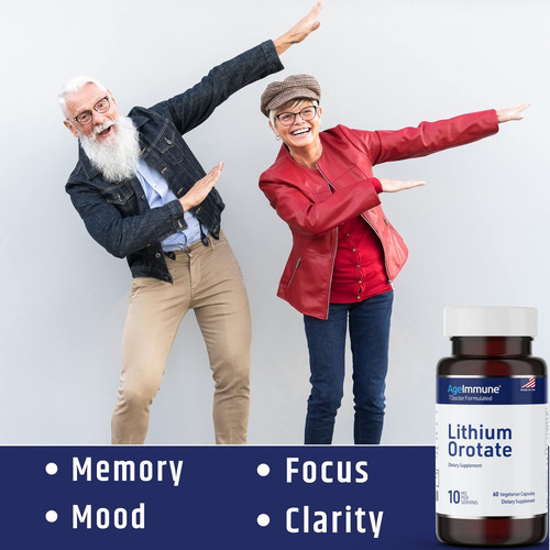 Suplemento De Orotato De Lítio Ageimmune 10 Mg, 60 Cápsulas - Imagem 5