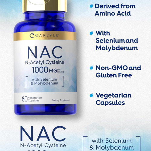 Suplemento Carlyle Nac 1000mg Com Selênio E Molibdênio - Imagem 5
