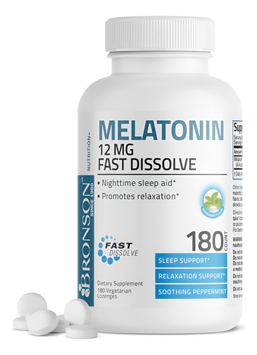 Bronson Melatonina 12mg, 180 Comprimidos Vegetarianos - Imagem 9