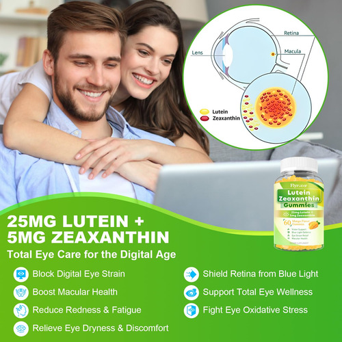 Suplementos Gomas De Luteína Sem Açúcar Flyrocer 25 Mg 60 Un - Imagem 4