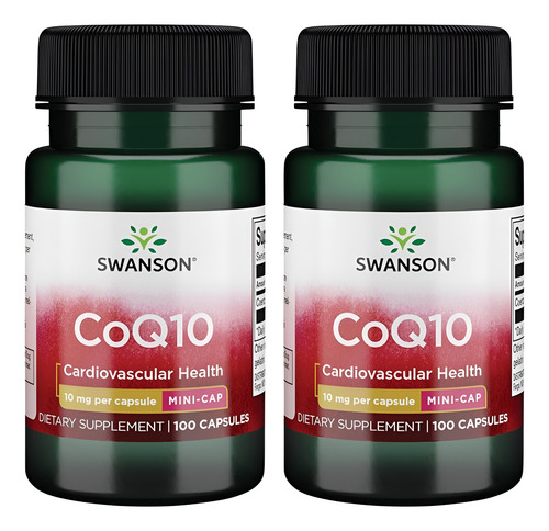 Swanson Coq10 Mini Cap 10 Mg 100 Cápsulas (2 Pacotes)