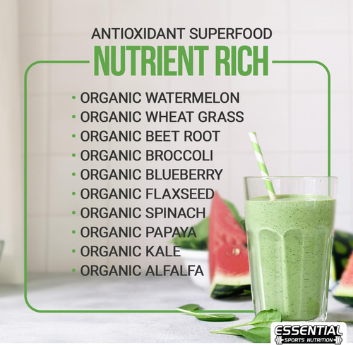 Pó De Super Greens Orgânicos De Nutrição Esportiva Esportiva - Imagem 3
