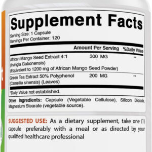 Manga Africana E Chá Verde Naturals 1400 Mg - 120
