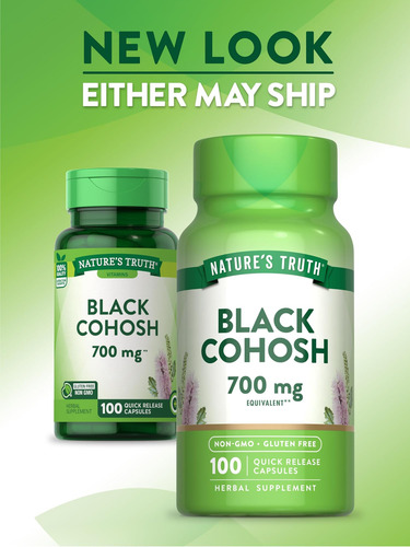 Natureza Verdade Preto Cohosh | 100 Cápsulas | Extrato De Ra - Imagem 3