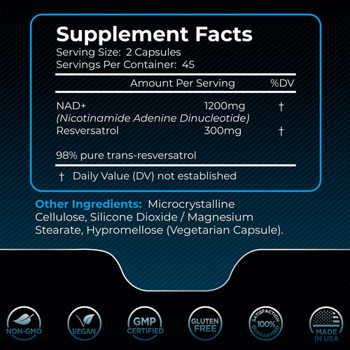 Suplemento Nad, 1500 Mg - Suplemento Nad + Lipossomal Com Re - Imagem 2