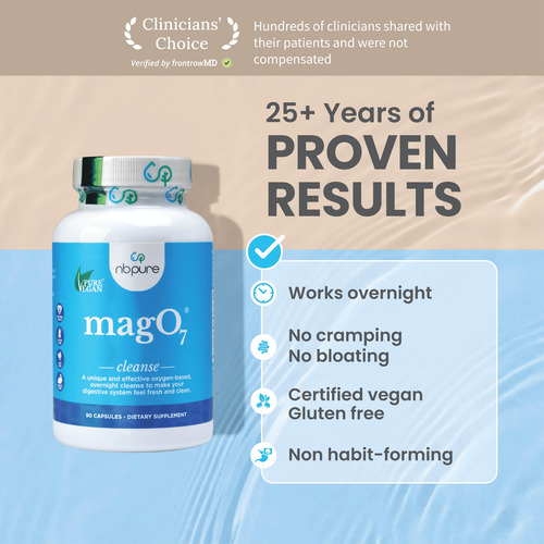 Colon Cleanse Nbpure Mago7 Detox 30 Cápsulas Com Magnésio - Imagem 3