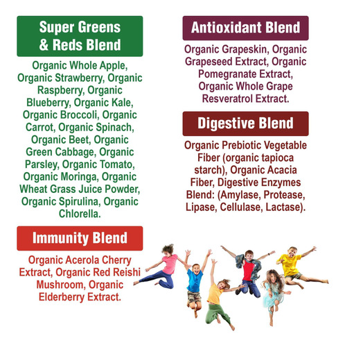 Suplemento Peak Performance Kids Greens And Reds Superfood - Imagem 10