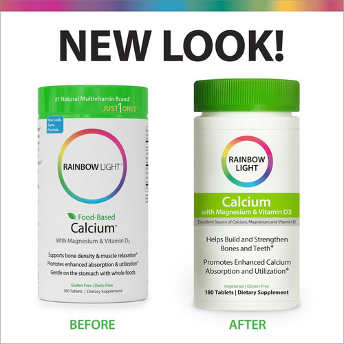 Comprimidos De Cálcio E Magnésio Rainbow Light Com Vitamina - Imagem 6