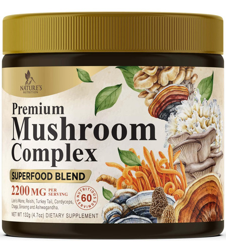 Suplemento De Cogumelos Nature"s Nutrition 11 Em 1 Complex