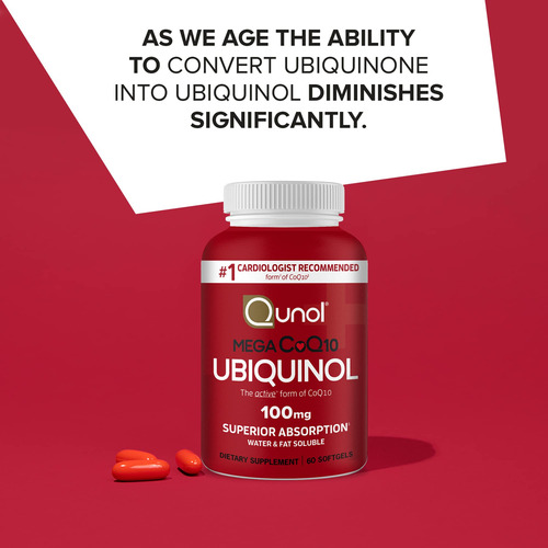 Suplemento Qunol Ubiquinol Coq10 100mg Cápsulas De 4 Meses - Imagem 2