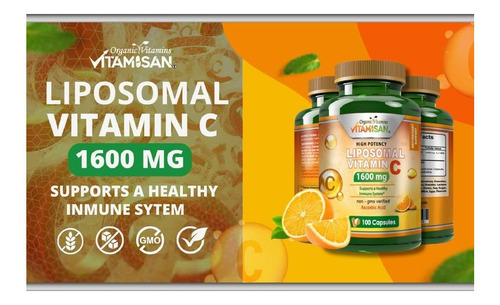 Vitamisan Vitamina C Lipossomal 1600mg - 100 Cápsulas - Ácid - Imagem 14