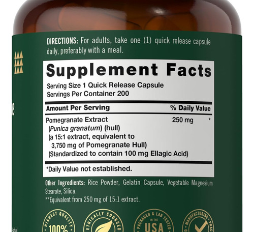 Extrato De Romã Tahoe Nutritionals | 200 Cápsulas - Imagem 5