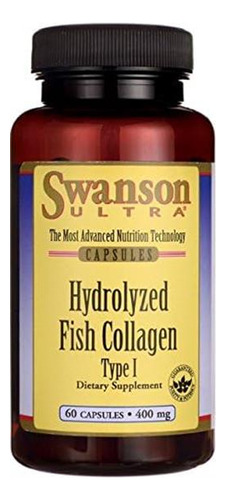 Swanson Hidrolised Fish Collagen Tipo I 400 Miligrams 60 Cáp - Imagem 2