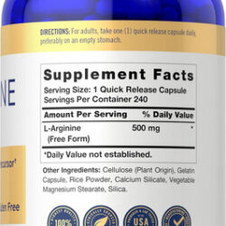 Carlyle L-arginina 500mg Cápsulas | Contagem 240 | Formulári