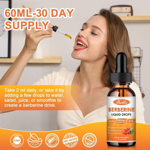 (pacote Com 2) Suplemento De Berberina Liquid Drops 120ml Bu - Imagem 5