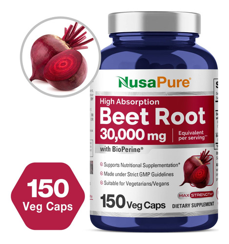 Raiz De Beterraba Nusapure 30.000 Mg 150 Cápsulas Vegetais ( - Imagem 2