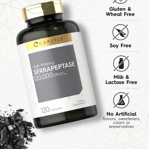 Carlyle, Serrapeptase 120000 Spu - 120 Cápsulas - Imagem 5