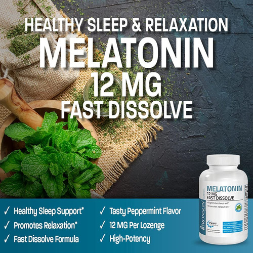 Pílulas Para Dormir Bronson Melatonina 12mg Hortelã - Imagem 6