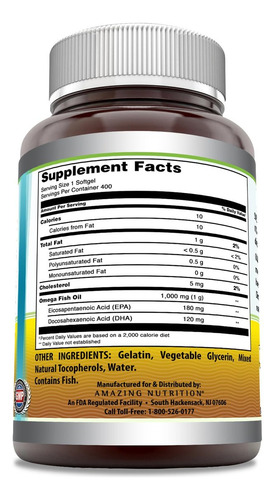Suplemento De Óleo De Peixe Ômega-3 Da Amazing Nutrition - Imagem 3