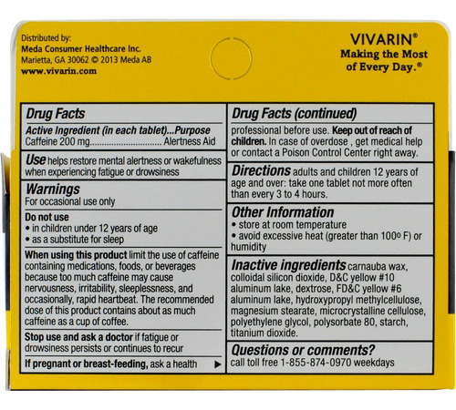 Vivarin 200mg, 40 Comprimidos Para Alerta Mental - Imagem 4