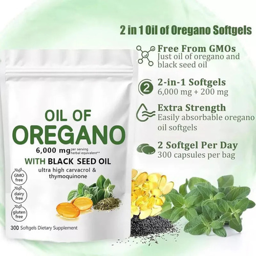 // Cápsulas De Gelatina De Óleo De Orégano 2 Em 1 6000 Mg - Imagem 6