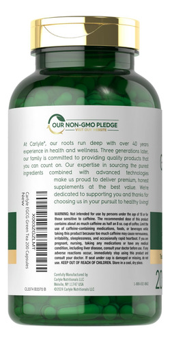 Suplemento De Extrato De Chá Verde Carlyle Egcg | 1200mg | 2 - Imagem 11