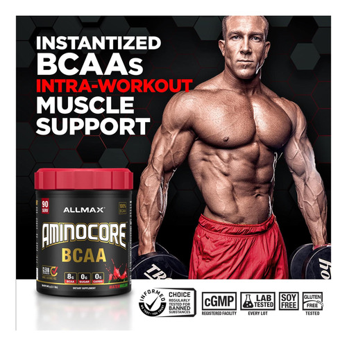 Allmax Nutrition Aminocore Bcaa 8g Bcaas 100% De Aminoácidos - Imagem 2