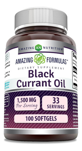 Óleo De Groselha Preta Amazing Nutrition 1500 Mg - 100 - Imagem 3