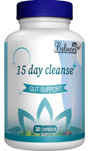 Suplemento Cleanse Balincer 15 Day Gut Detox 30 Cápsulas