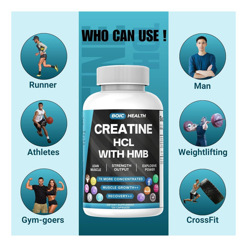Boic Creatina Hcl + Cápsulas Hmb | 410mg Hmb Por Porção E De - Imagem 4