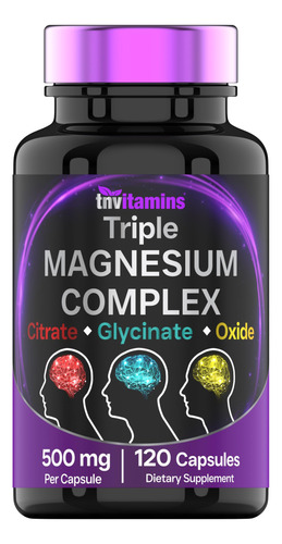 Suplemento Tnvitamins Complexo Triplo De Magnésio 500 Mg 120