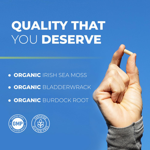 Suplemento Nobi Nutrition Organic Irish Sea Moss Em Cápsulas - Imagem 3